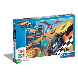 Пазл Clementoni Supercolor 25760 — 104 элемента, Транспорт (Hot Wheels), 379×269 мм, 6+