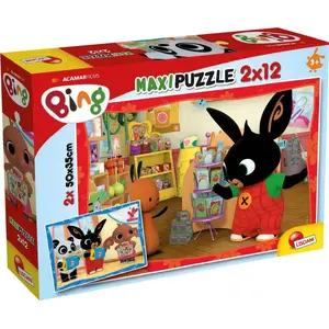 Пазл Lisciani Puzzle Maxi 2x12 элементов Bing Szkoła – 24 элемента, развивающая игра для детей