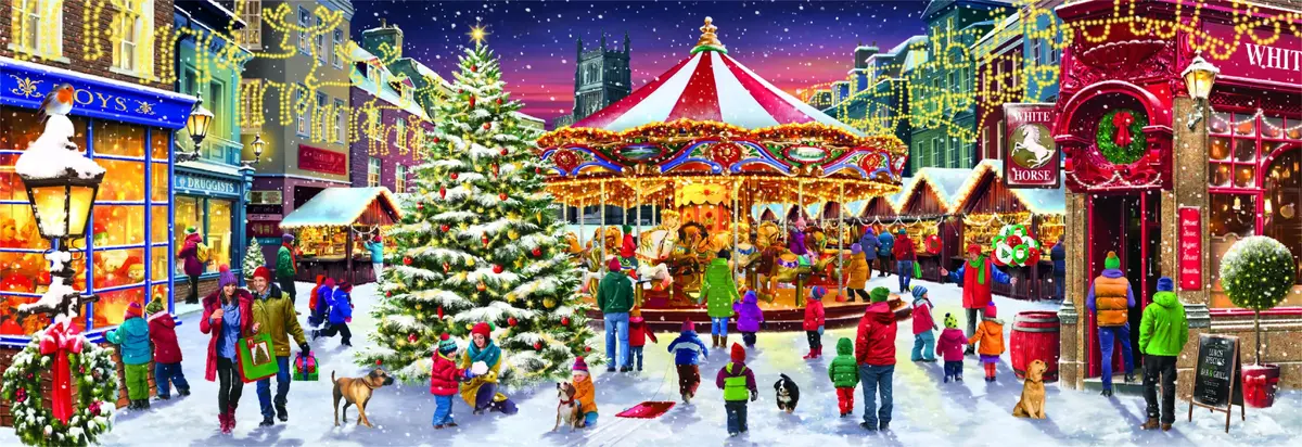 Puzzle Clementoni 1000 gab. Christmas Village CB Panorama Photo 2