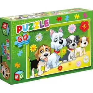 Multigra Multigra Puzzle 60 Pieski kwiatki — 60-piece educational jigsaw puzzle