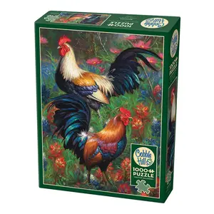 Jigsaw Puzzle Cobble Hill Roosters 1000 pieces — 676×489 mm