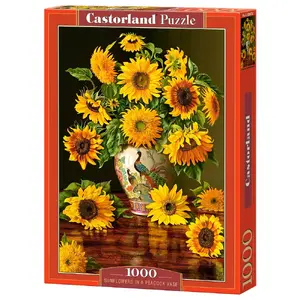 Пазл Castorland «Подсолнухи в павлиньей вазе» 1000 элементов — 250×350 мм, от 9 лет