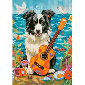 Mīkla Castorland 100 detaļas — Collie, Guitar and the Sea (modelis 614545)