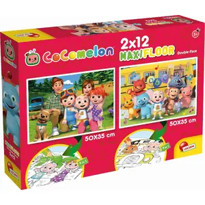 Grīdas puzle Lisciani Cocomelon divpusēja 2x12 daļas — bērnu grīdas komplekts