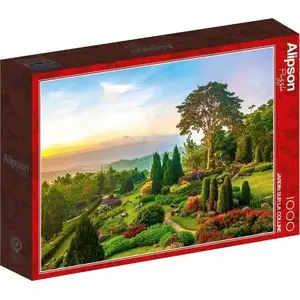 Jigsaw puzzle TEKA 608193 – 1000 pieces, scenic 'Ogród na wzgórzu' (Garden on the Hill)
