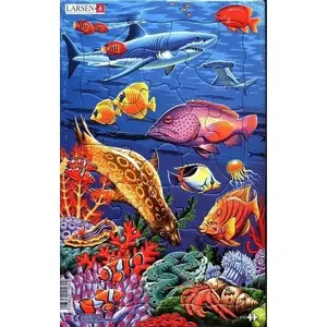 Educational puzzle Larsen Rafa koralowa Midi – wooden coral reef assembly set