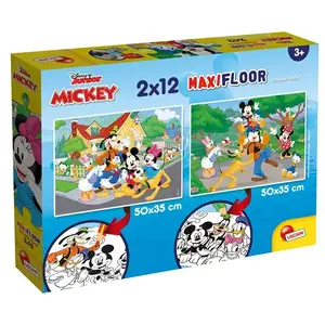 Пазл Lisciani Maxifloor Disney «Mickey» 2×12 шт., 500×350 мм, от 5 лет