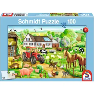 Puzle Schmidt Spiele 56003 — 100 daļas, saimniecības aina, 361×243 mm, 6+