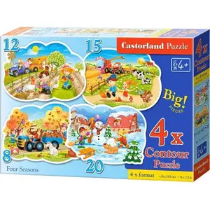 Пазл Castorland 4w1 Cztery Pory Roku 043019 – набор из 4 пазлов, развивающий детский jigsaw