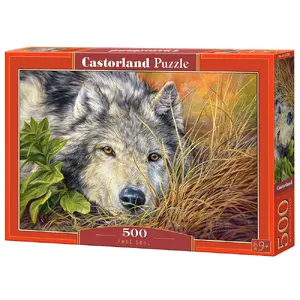 Puzle Castorland Pure Soul 500 gab. — vilks, dzīvnieki, 470×330 mm, vecums 9+