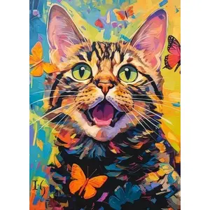 Jigsaw Puzzle Castorland Castorland Puzzle 260 Happy Cat – 260 pieces, standard cardboard pieces