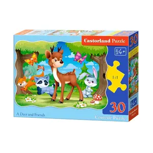 Puzzle Castorland 30 pcs Contour 'A Deer and Friends' — 320 mm width, cartoons, age 4+