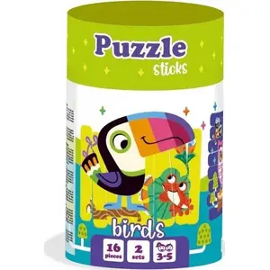 Обучающие деревянные пазл-палочки Roter Kafer Puzzle sticks. Ptaki — набор полосок с изображением птиц