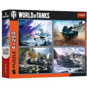Пазл TREFL Puzzle 4x250 Wielka bitwa czołgów — 4 набора по 250 элементов