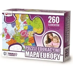 Puzzle Zachem model ZACH0064 — educational jigsaw, 260 pieces, Europe map