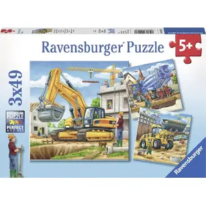 Puzle Ravensburger 3x49 gabali — Lielas celtniecības mašīnas (GXP-675744)