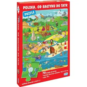 Jigsaw Puzzle Wydawnictwo Jako 70 pieces — Poland map/landmarks "From the Baltic to the Tatras"
