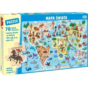 Puzzle 70 pieces Wydawnictwo Jako — World Map educational jigsaw puzzle