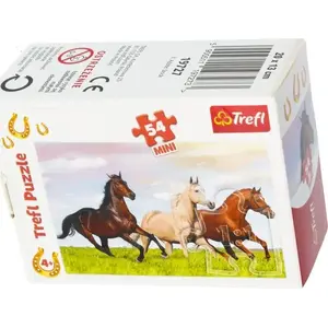 Puzzle TREFL 54 pieces, model 19727 — mini jigsaw with horse illustrations