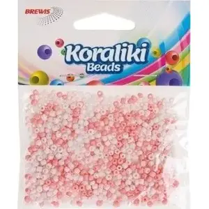 Acrylic Beads for Stringing BREWIS 35 mm white and pink