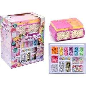 Bead set with storage box Trifox – craft bead kit with beads and wooden jewelry box