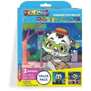 Diamond Dotz Dotz by Number Panda Time — набор мозаики с кристаллами-бисером, модель 018-DTZ2013