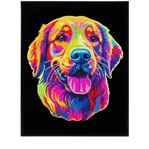 Diamond Dotz Adults Flocked Neon Golden Retrieve — набор для алмазной мозаики для взрослых, флокированное полотно, неоновый золотой