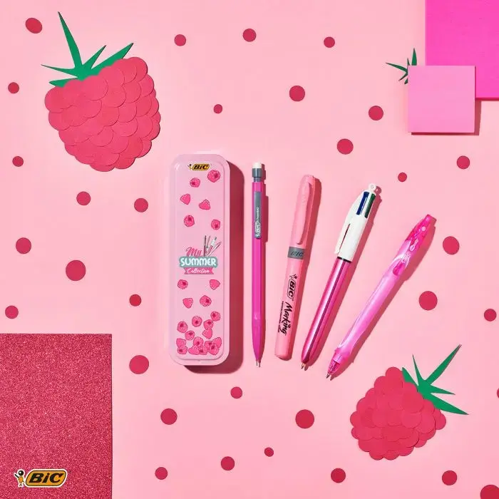 BIC Summer Pink Box кнопочные шариковые — 5 шт. Photo 3