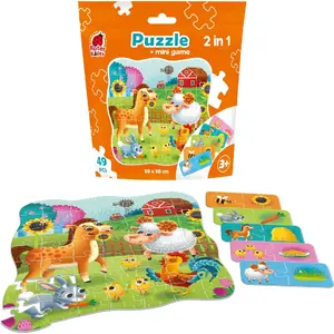 Puzzle set roter kafer RK1140-05 — 49 pieces, Farma theme with mini game (sachet packaging)