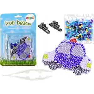 Bead Set for Ironing LEANToys Police Car with Tweezers and Template
