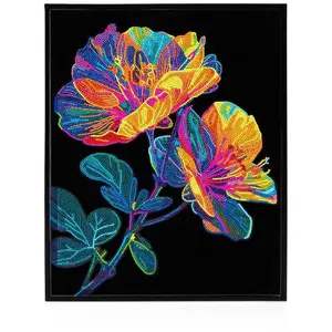 Набор Diamond Dotz Adults Flocked Neon Floral от Diamond Dotz - взрослый крафт-мозаичный набор с заранее сортированными стразами