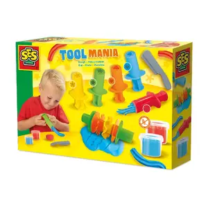 Modeling Clay Playset SES Creative 00504 with Clay Roller, 5 Nozzles and 2×90g Clay