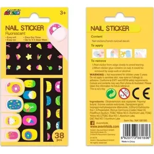 Nail Stickers AVENIR - Fluorescent Cookie Designs (pack, decorative nail art)