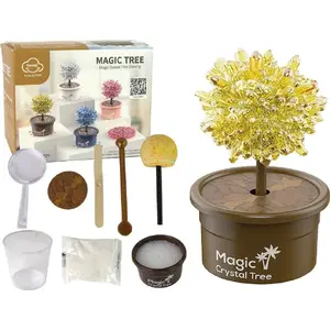 Kristālu audzēšanas komplekts LEANToys Magic Tree — izglītojošs ķīmijas eksperiments, zelta kristāli