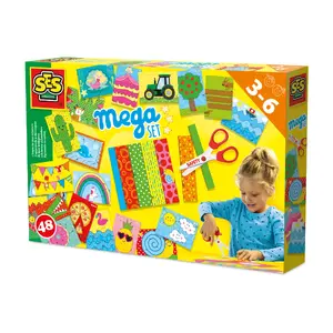 Bērnu mācību šķērīšu komplekts SES I Learn to Use Scissors — Mega set, daudzkrāsains, 3–6 gadi