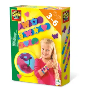 Children's jewellery bracelet making kit SES Hook and loop tape bracelets — multicolour, 3 velcro bracelets, recommended age 3+