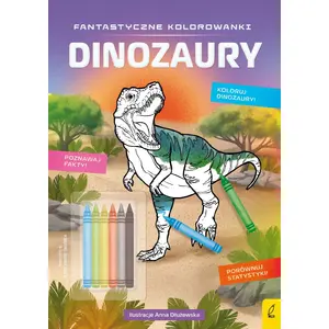 Раскраска Foksal Fantastyczne kolorowanki Dinozaury (детская книжка-раскраска с динозаврами)