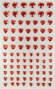 Self-adhesive crystal heart stickers Arpex — 84 pieces, decorative craft embellishments