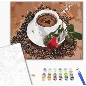 Krāsošana pēc skaitļiem Ideyka BRUSHME 40x50 cm — «kawa z odrobiną romansu», 1 gab.