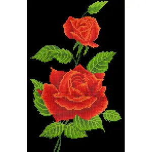 Diamond Dotz Red Rose Corsage with Frame, DIY diamond painting kit, 269×419 mm frame
