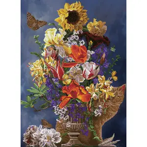 Diamond Dotz komplekts Diamond Painting Garden in Gold, audekls 520×720 mm, krāsaini drukāta auduma komplekts