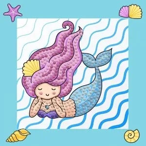 Diamond Dotz Diamond Painting Kit Mermaid Dreams Quick Dotz – Pre-sorted Faceted Rhinestones, Adhesive Canvas