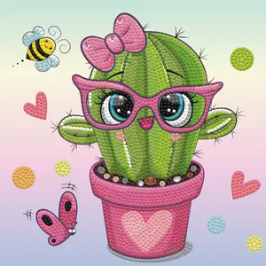 Diamond Dotz DOTZIES Pretty in Pink Cactus kit, multicolour, 230×230 mm, for children