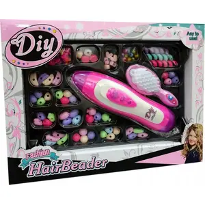 Beading Kit Adar with Bead Stringing Machine 539044, assorted glass beads, threading tool included