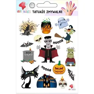 Temporary Halloween Tattoos for Children Dodo – Assorted Designs, Skin-Safe Washable Tattoos