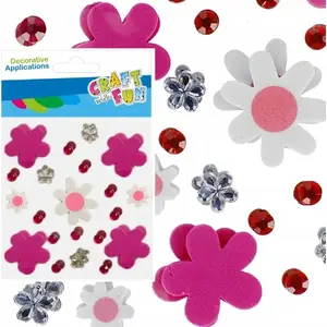 Dekoratīvi EVA ziedu rotājumi Craft with Fun CF744 — komplekts rokdarbiem (assorti)