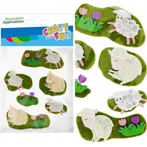 Craft with Fun felt sheep ornament set, 6 pieces, craft kit CFSW45