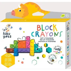 Crayon Blocks set AVENIR Triceratops – children's triangular crayon blocks, animal-shaped Triceratops theme