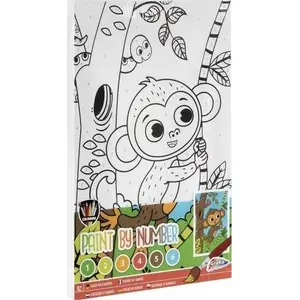 Paint-by-numbers kit Ideyka Małpka — canvas painting set for guided coloring