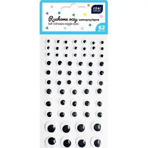 Self-adhesive Googly Eyes INTERDRUK, pack of 62 pieces, assorted sizes